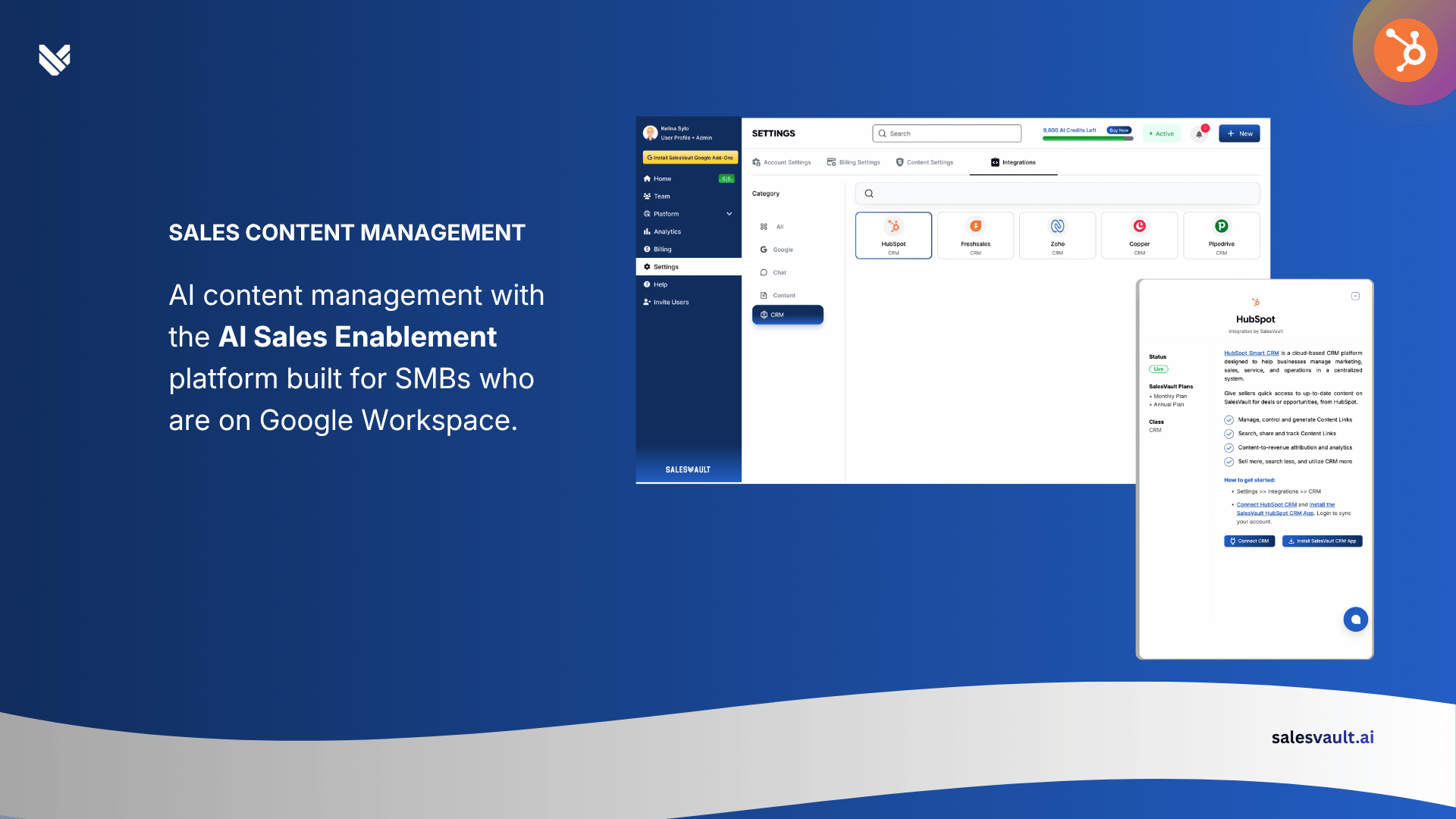 Sales content management for Google Workspace users
